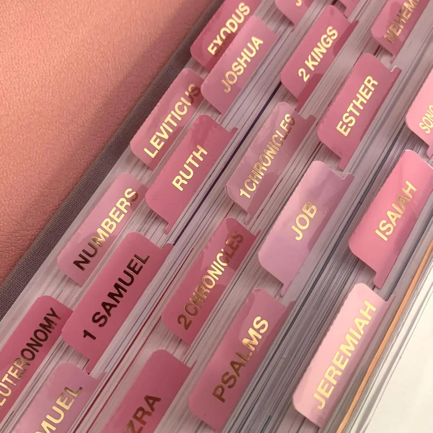 Pink Bible Tabs – Large Font