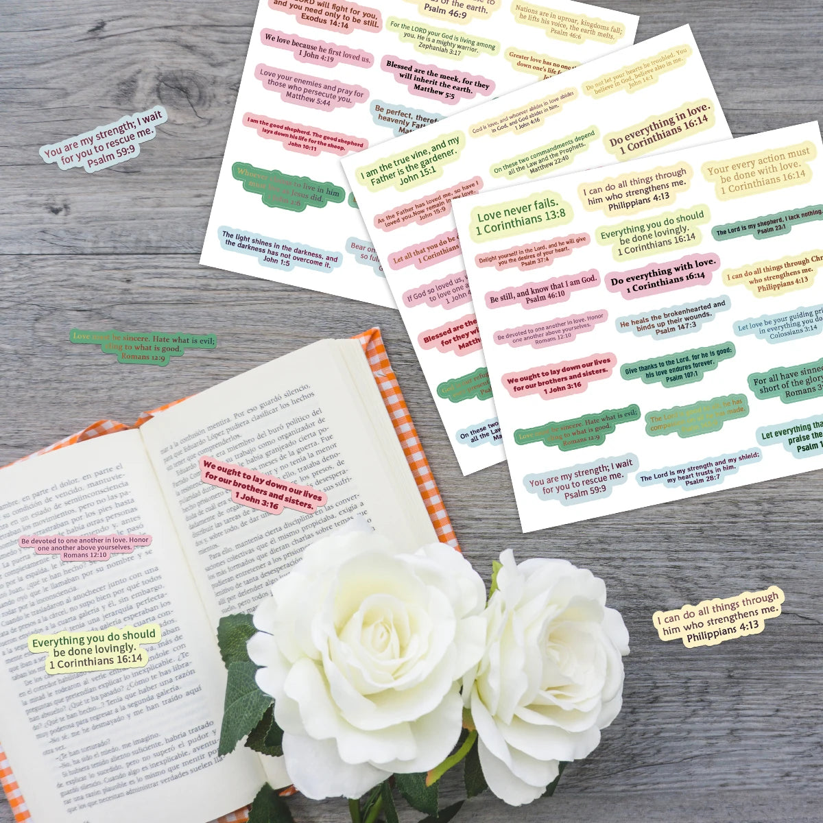 100 Colorful Bible Verse Stickers | Inspirational Christian Scripture Stickers